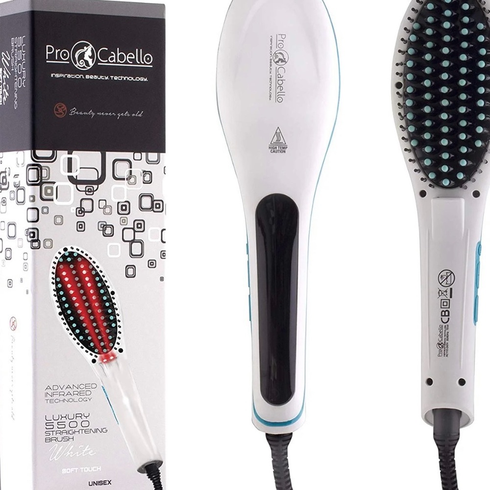 Pro Cabello White Hair Straightening Brush
